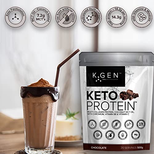 K-GEN™ Keto Collagen Protein Powder Natural Multi Collagen Chocolate Blend, Coconut MCT Vitamin C+B6 K GEN ketogenic enhancementAu supplements