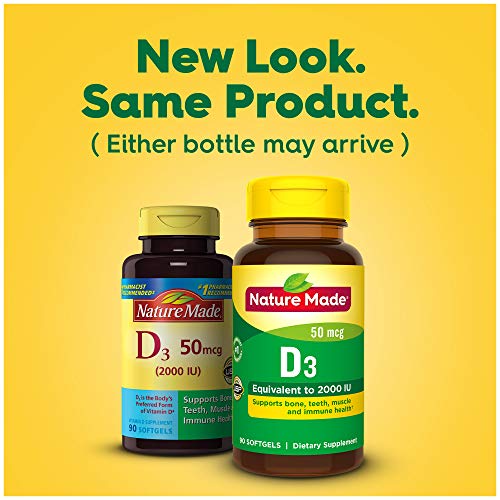 Nature Made Vitamin D3 2000 IU (50 mcg), Dietary Supplement for Bone, Teeth, Muscle Nature MadeAu supplements