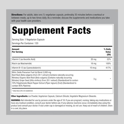Fitness Labs Nitric Oxide Beet Root Capsules | with Nitrates | 120 Count | Nitric Oxide Fitness LabsUS supplements