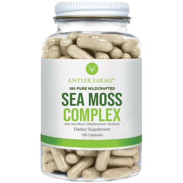 Antler Farms – 100% Pure Sea Moss Complex, 130 Capsules, Organic & Wildcrafted Irish Antler FarmsAu supplements