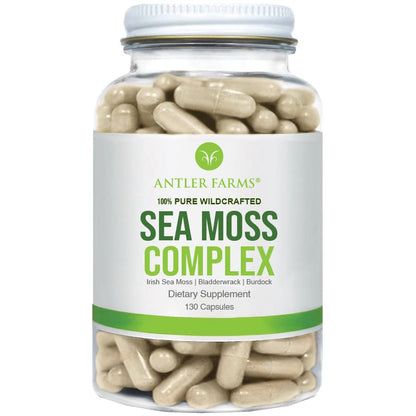Antler Farms – 100% Pure Sea Moss Complex, 130 Capsules, Organic & Wildcrafted Irish Antler FarmsUS supplements