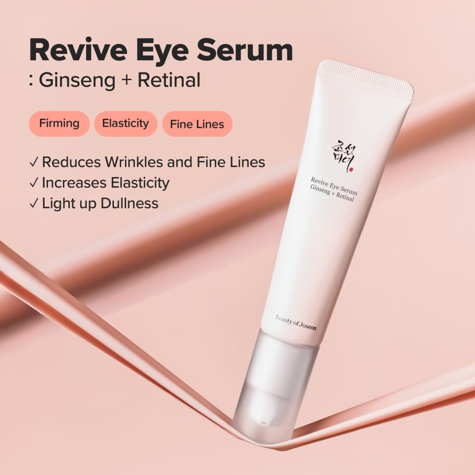 Beauty of Joseon Revive Eye Serum with Retinal Niacinamide Correction for Puffy Eye Bags Fine Lines Dark Circles Wrinkles, Korean Skin Care 30ml, 1.01 fl.oz Beauty of JoseonAu supplements