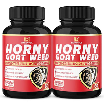 BMVINVOL (2 Packs) Horny Goat Weed Capsules, 14000mg Herbal Equivale BMVINVOLAu supplements
