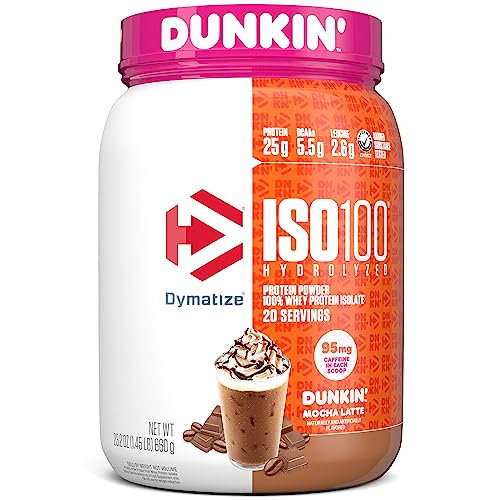 Dymatize ISO100 Hydrolyzed Protein Powder in Dunkin' Mocha Latte Flavor, 100% Whey DymatizeUS supplements