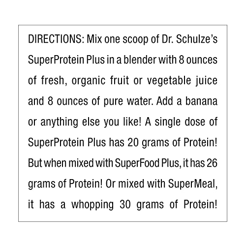 Dr. Schulze's | SuperProtein Plus | 100% Plant Protein Concentrate | Organic Powder Mix Dr. Schulze'sUS supplements