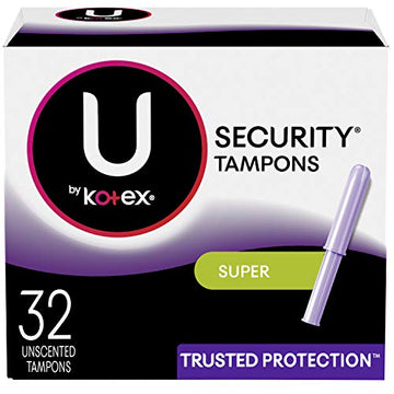 U by Kotex Security Tampons, Super Absorbency, Unscented, 32 Count U by KotexAu supplements