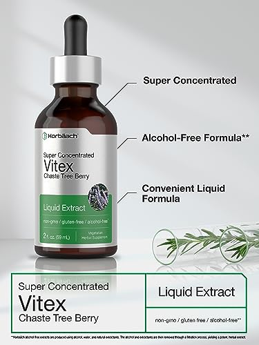Vitex Berry Chasteberry Extract | 2 fl oz | Super Concentrated | Alcohol Free Chaste Tree HorbäachUS supplements