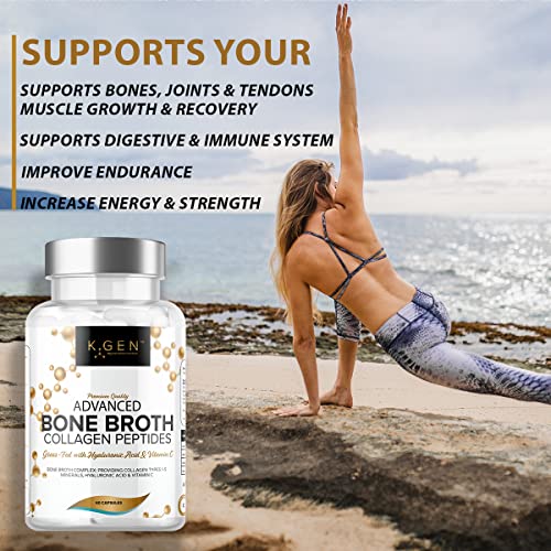 Pure Bone Broth Collagen Supplement Capsules Grass Fed Advanced Blend of Multi Collagen K GEN rejuvenation nutritionAu supplements
