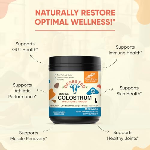 Sandhu's Pure Bovine Colostrum Powder Supplement for Humans |40% IgG Highly Sandhu'sUS supplements