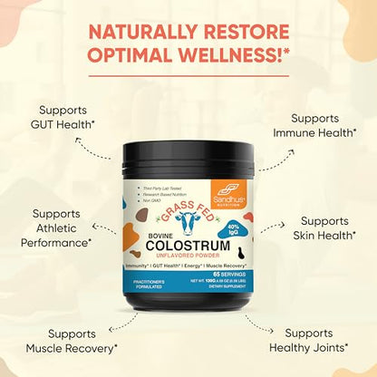 Sandhu's Pure Bovine Colostrum Powder Supplement for Humans |𝟰𝟬% 𝗜𝗴𝗚 Highly Sandhu'sUS supplements