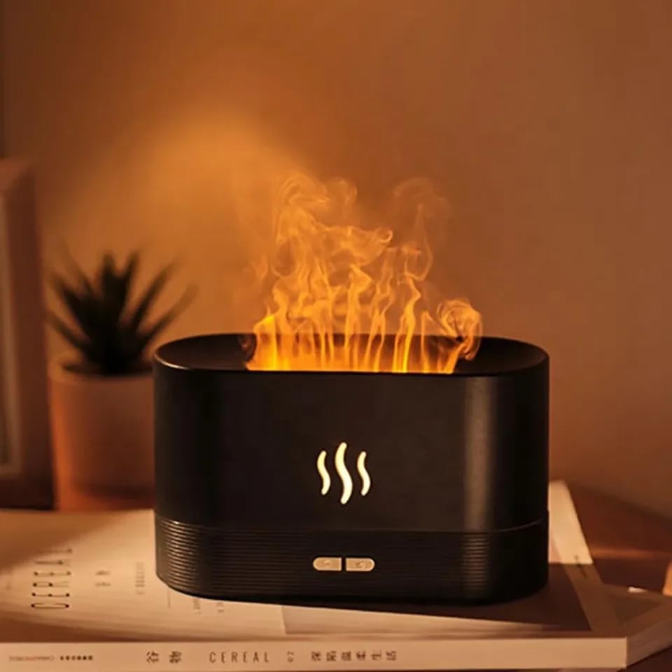 Flame Aroma Diffuser Humidifier 180ml, Oil Essential 2 Modes Brightness Aroma Humidifier GenericAu supplements