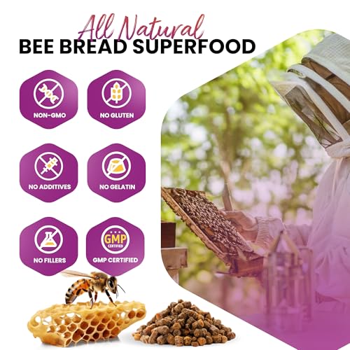 HONEYBEEZONE-Bee Bread Capsules – Nutrient-Rich Superfood for Energy Boost, Immune Support Supplement | Non-GMO, Gluten-Free, 60 Easy-to-Swallow Veggie Capsules HONEYBEEZONEAu supplements