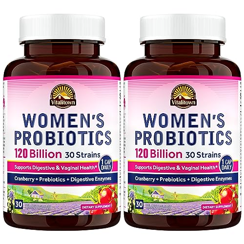 VITALITOWN Women's Probiotics 120 Billion CFUs 1 Daily, 30 Strains, with Prebiotics VITALITOWNAu supplements