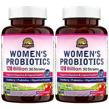 VITALITOWN Women's Probiotics 120 Billion CFUs 1 Daily, 30 Strains, with Prebiotics VITALITOWNAu supplements