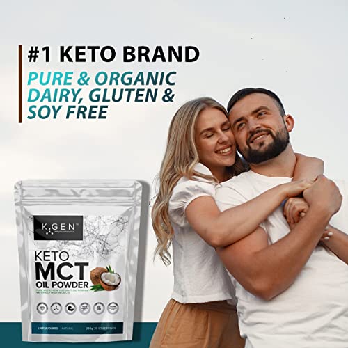 Keto MCT Oil Powder Pure Coconut MCT Keto Coffee Creamer | Premium Quality C8 Easily Absorbed & Digested K GEN ketogenic enhancementUS supplements