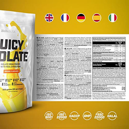 BioTechUSA Juicy Isolate | Gluten-Free, Lactose-Free, Sugar-Free | Refreshing Protein Soft Drink BioTechUSAUS supplements