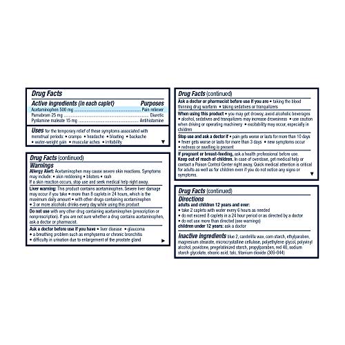 Pamprin Multi-Symptom Formula, with Acetaminophen, Menstrual Period Symptoms Relief including Cramps PamprinAu supplements