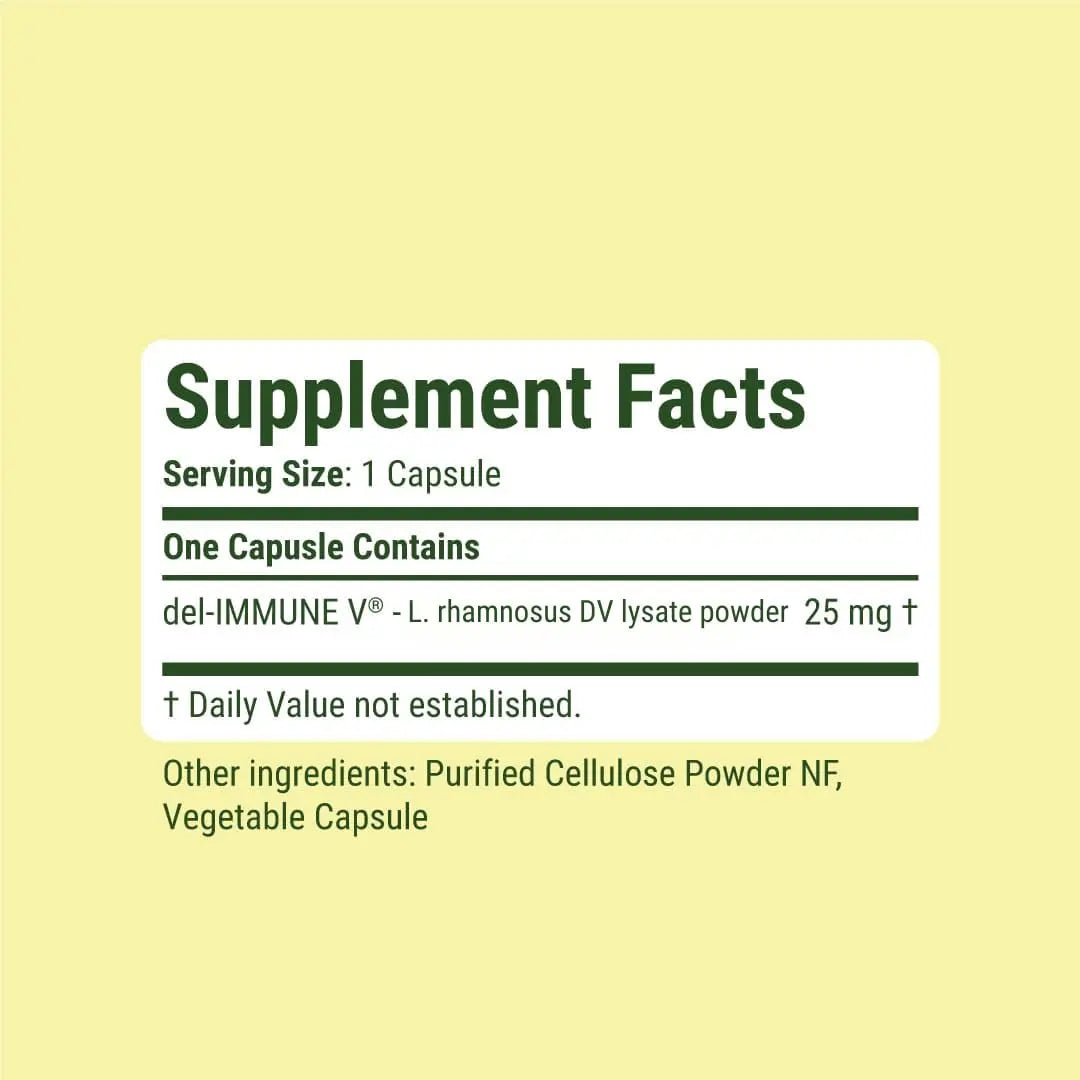 Del-Immune V® Daily by Stellar Biotics, All-Natural Immune Support & Gut Health, Immediate Care, Metabiotic: NextGen Probiotic Therapy (120 Caps) Del-Immune VAu supplements