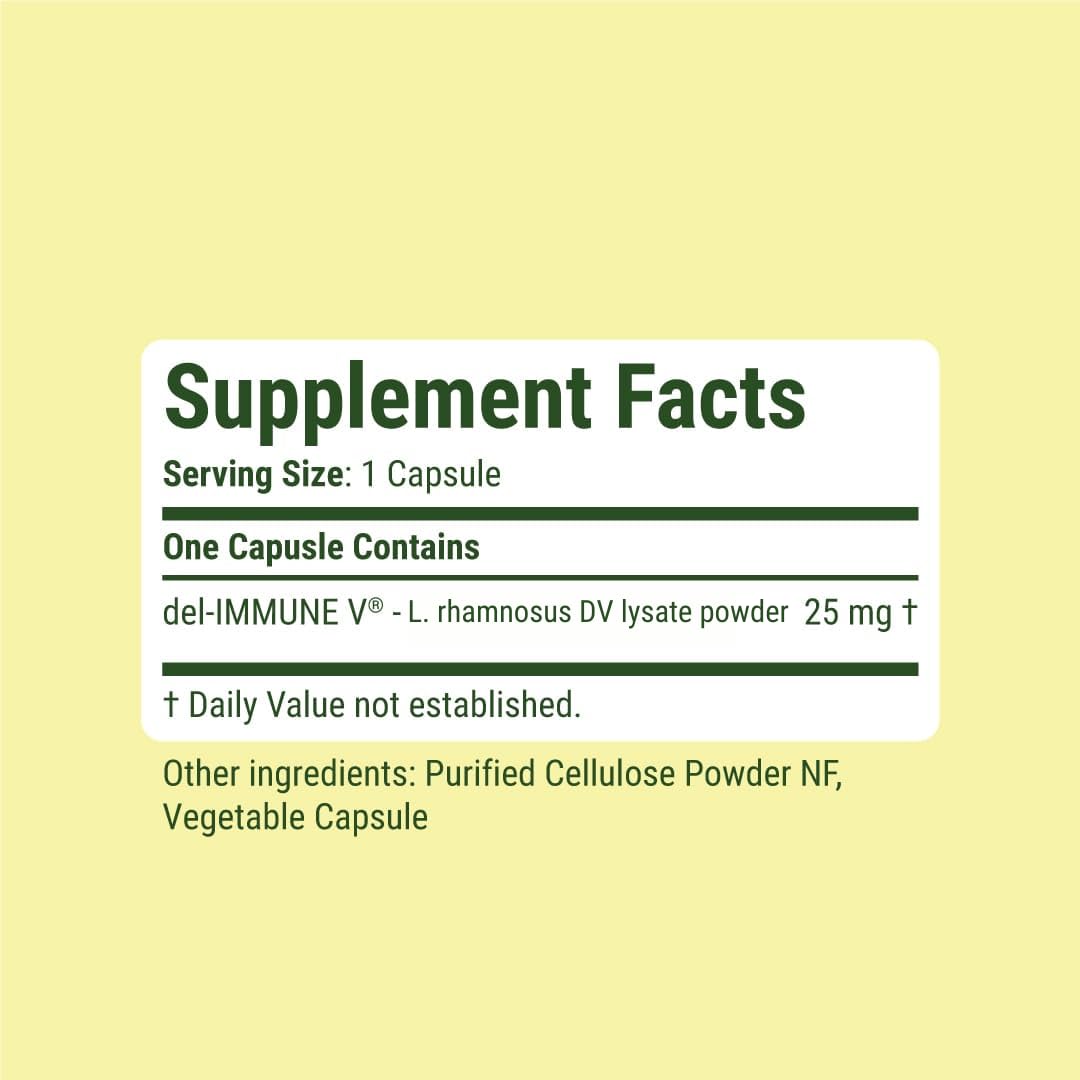 Del-Immune V Daily by Stellar Biotics, All-Natural Immune Support & Gut Health, Immediate Care, Metabiotic: NextGen Probiotic Therapy (60 Caps) Del-Immune VAu supplements