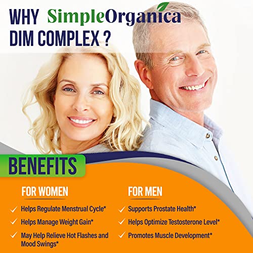 Simple Organica DIM Supplement for Women and Men 300mg with BioPerine, Broccoli Simple OrganicaUS supplements