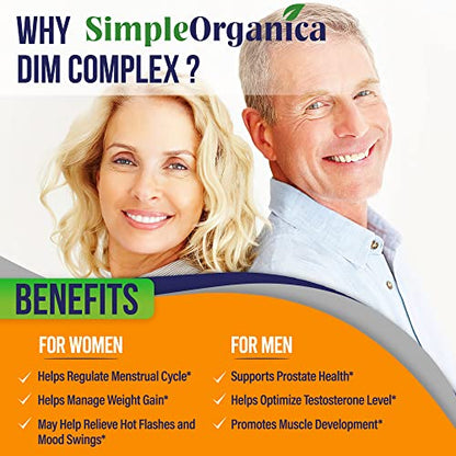 Simple Organica DIM Supplement for Women and Men 300mg with BioPerine, Broccoli Simple OrganicaUS supplements