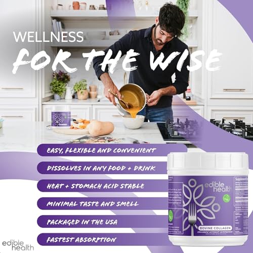 Premium Collagen Powder. Types 1 and 3, Protein Peptides, 18 Amino Acids. 400g. Edible HealthUS supplements