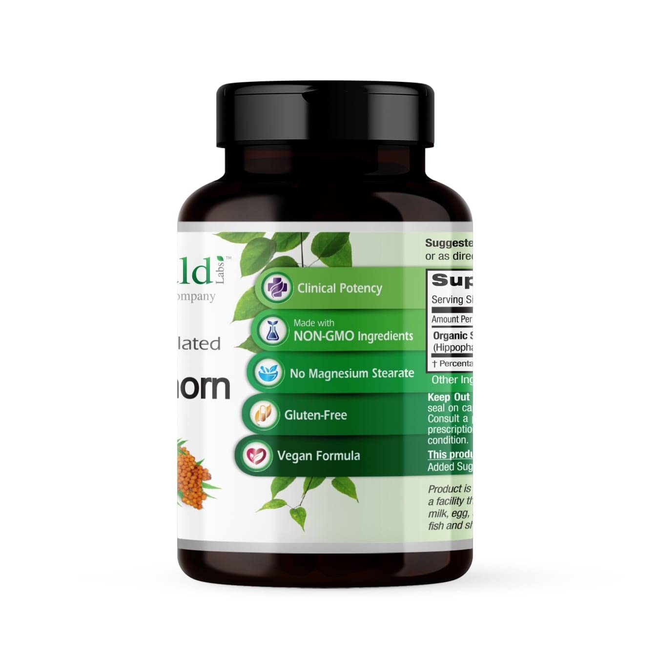 EMERALD LABS Sea Buckthorn - Dietary Supplement with Vitamins C, E & Omega 7 - Supports Adrenal, Energy, Skin & Immune Health - 60 Vegetable Capsules (30-Day Supply) EMERALD LABSAu supplements