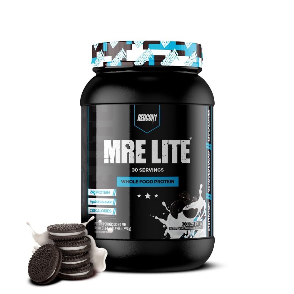 REDCON1 MRE Lite Whole Food Protein Powder, Cookies N' Cream - Low Carb & Whey REDCON1US supplements