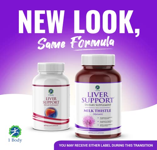 1 Body Liver Support: Twin Pack - 60 Capsules Each - Milk Thistle 1 BodyAu supplements