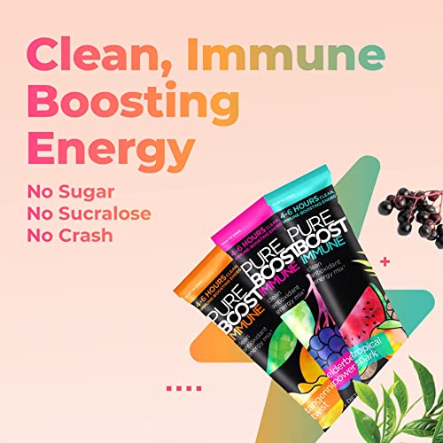 Pureboost Immune Clean Energy Drink Mix: Immunity Supplement with Elderberry PureboostUS supplements