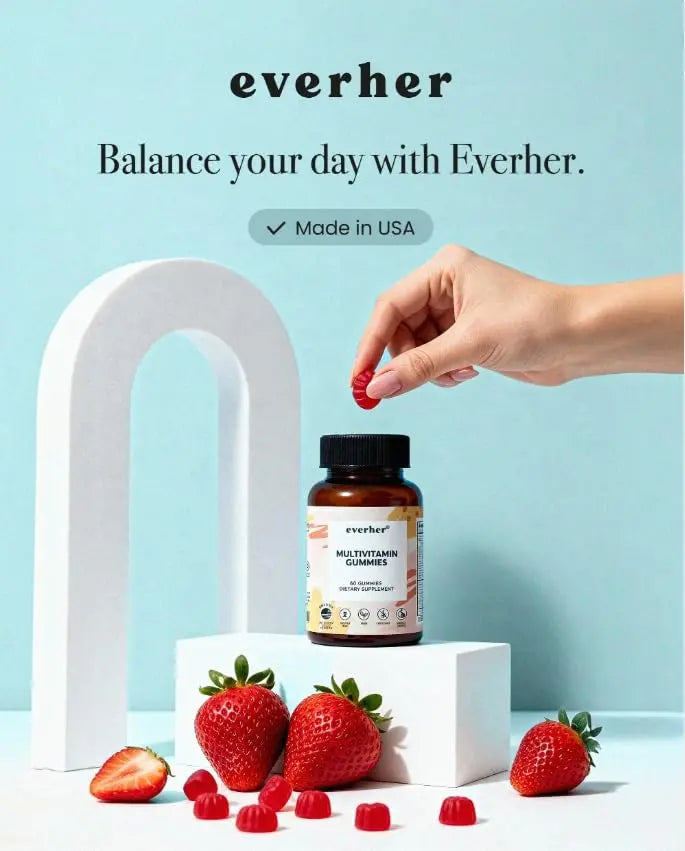 Everher Multivitamin Gummies | Essential Vitamins, Minerals & Herbs | Immune Support, Energy & Focus | with DHA Algae Oil & Probiotics | EverherAu supplements
