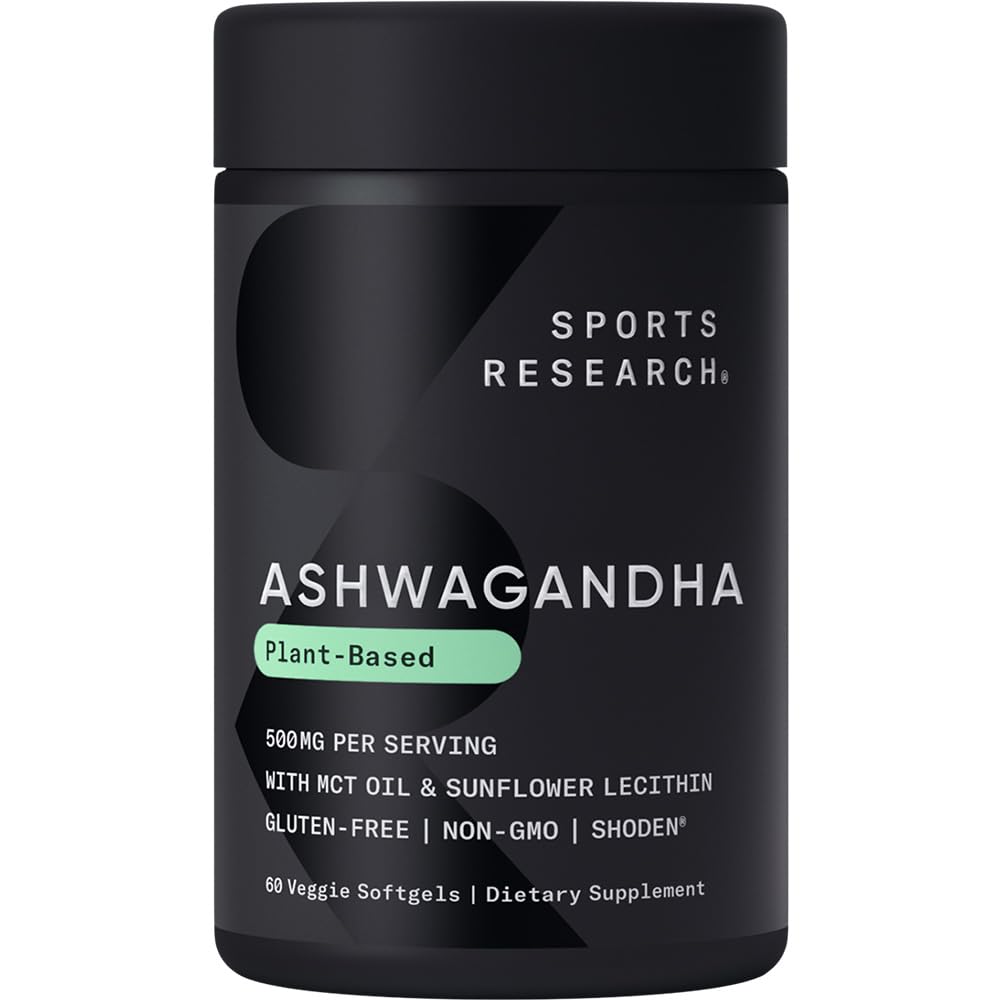 Sports Research® Ashwagandha Softgels with Coconut MCT Oil - Natural Adaptogen Sports ResearchAu supplements
