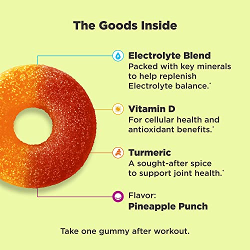 OLLY Post-Game Recover Workout Gummy Rings, Vitamin D, Turmeric, Electrolytes, Pineapple OLLYAu supplements