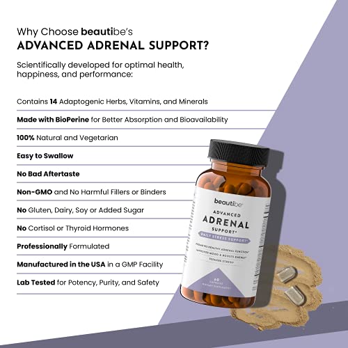 Adrenal Support for Women & Men – Cortisol Manager – Natural Stress Relief Supplement BeautiBeAu supplements