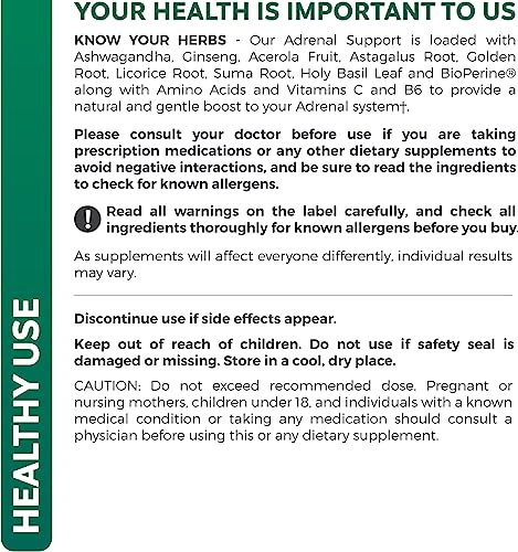 Adrenal Support & Cortisol Manager (Non-GMO) Powerful Adrenal Health with L-Tyrosine Healths HarmonyUS supplements