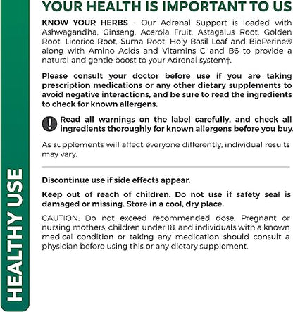 Adrenal Support & Cortisol Manager (Non-GMO) Powerful Adrenal Health with L-Tyrosine Healths HarmonyUS supplements