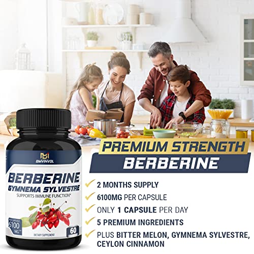 BMVINVOL 5-in-1 Berberine Supplement 6100mg with Ceylon Cinnamon, Gymnema Sylvestre BMVINVOLUS supplements