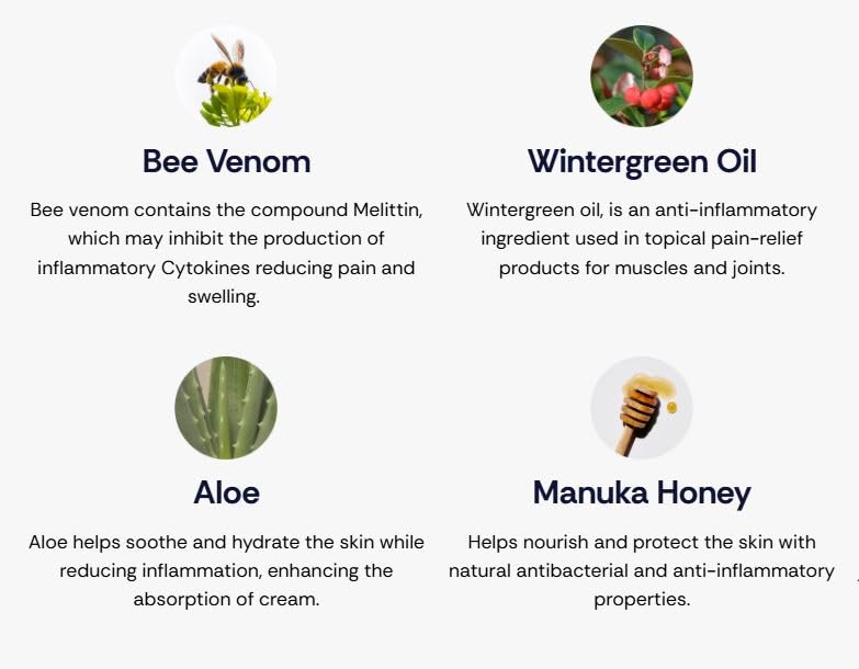 BeeReliefXL Maximum Strength Premium Joint Cream with Real USA Bee Venom, Daily Joint & Muscle Care, Fast-Acting BeeReliefXLAu supplements