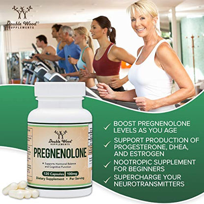 Pregnenolone 100mg per Serving (Converted to Progesterone to Boost Progesterone Double Wood SupplementsUS supplements