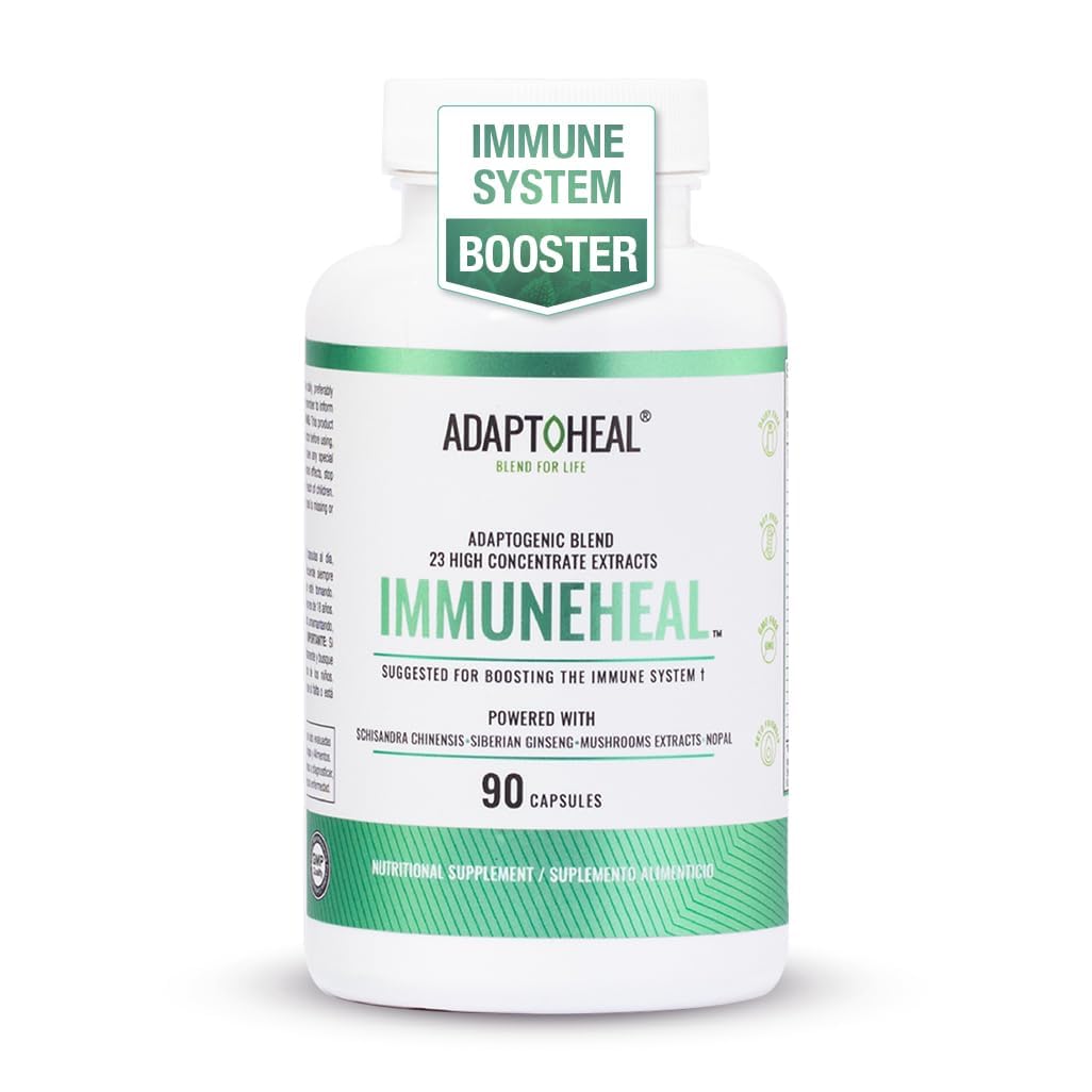 ADAPTOHEAL - Immuneheal – Adaptogen, Immune System Booster Supplement with Schisandra Chinensis, Ginseng and Mushroom Extract (90 Capsules) ADAPTOHEALAu supplements