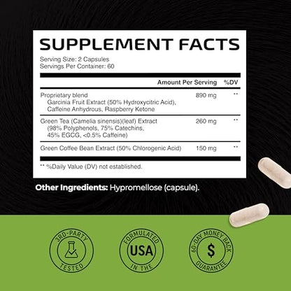 Green Tea Weight Loss Pills with Green Coffee Bean Extract | Belly Fat Burner, Metabolism Nobi NutritionUS supplements