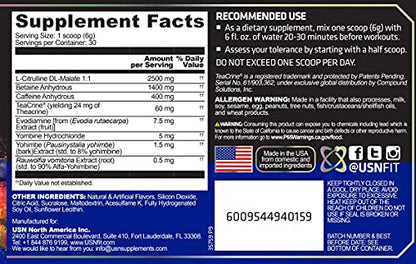USN 3XT Max Pre-Workout Supplement Drink Mix Powder for Energy, Endurance and Pump USNUS supplements