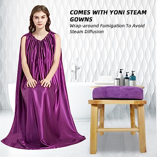 ElasignShopo Yoni Seat Kit, Wooden Vaginial Steaming Stool Chair Set with Gown for Feminine ElasignShopoAu supplements
