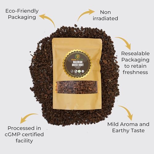 Cure wid Pure Organic Valerian Root Tea - Cut,Sifted & Non-Irradiated Valerian Tea Promotes Cure wid PureAu supplements