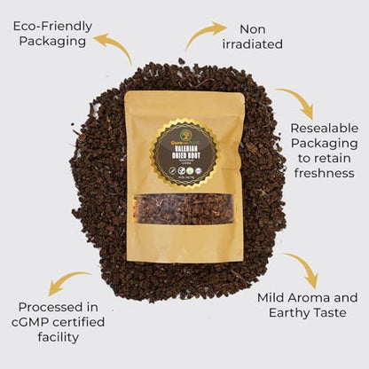 Cure wid Pure Organic Valerian Root Tea - Cut,Sifted & Non-Irradiated Valerian Tea Promotes Cure wid PureUS supplements
