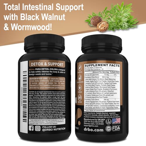 Colon Cleanse Pills Body Detox - Intestinal Guard Cleanser for Stomach - Natural Weight DR. BOUS supplements