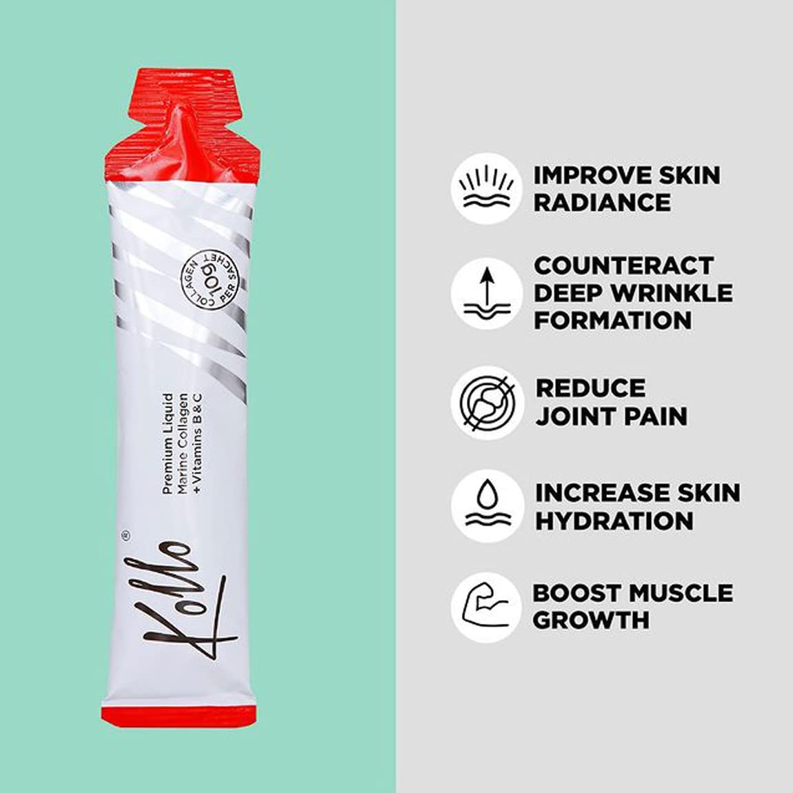 Kollo Premium Marine Collagen Liquid, 10,000 mg - Essential Proteins Collagen Peptides KolloUS supplements