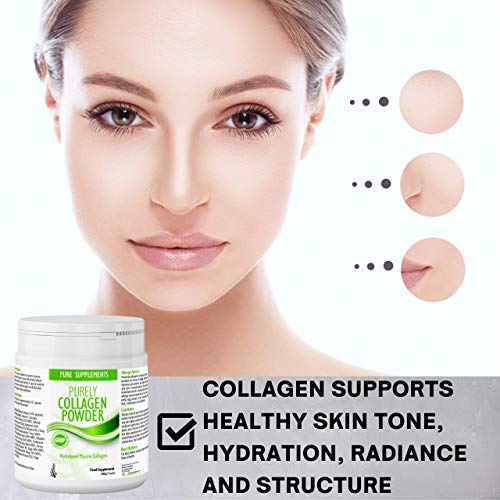 Collagen Powder Marine Supplement | Hydrolyzed Protein peptides with Hyaluronic Acid Vitamin C Biotin etc for Women Men Pure Food SupplementsAu supplements