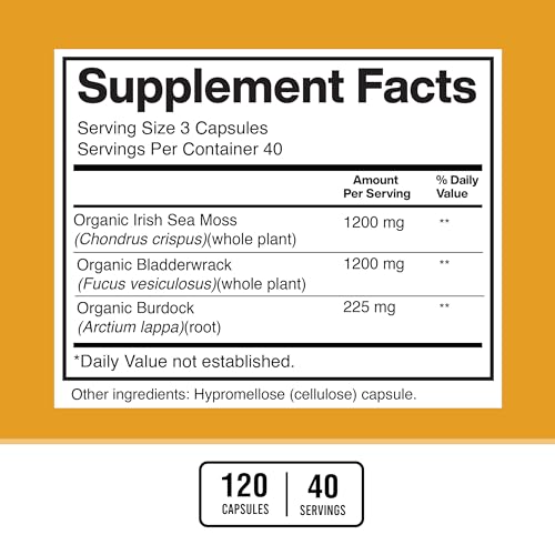 American Standard Supplements Irish Sea Moss 1200mg, Bladderwrack 1200mg American Standard SupplementsUS supplements