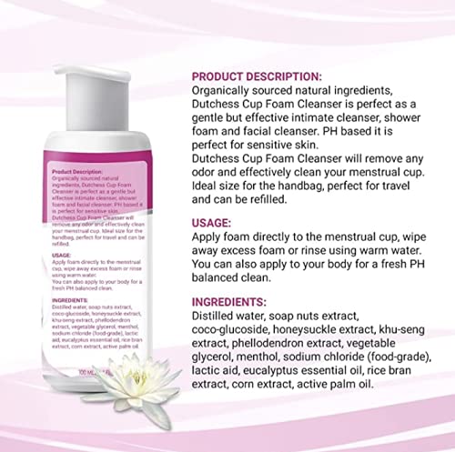 Dutchess Menstrual Cup Foaming Cleanser (3.4 oz) - Suitable for Silicone Menstrual Cups DUTCHESSAu supplements
